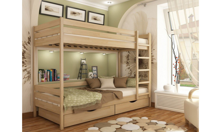 Кровать Нота 2-х ярусная из массива березы
