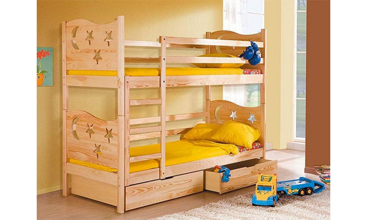 Кровать Ночь 2-х ярусная из массива березы